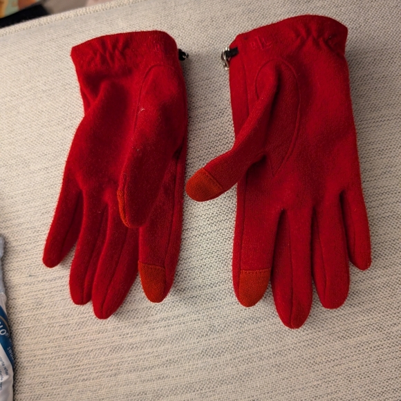 Lauren Ralph Lauren fitted red gloves w chain - Picture 8 of 9